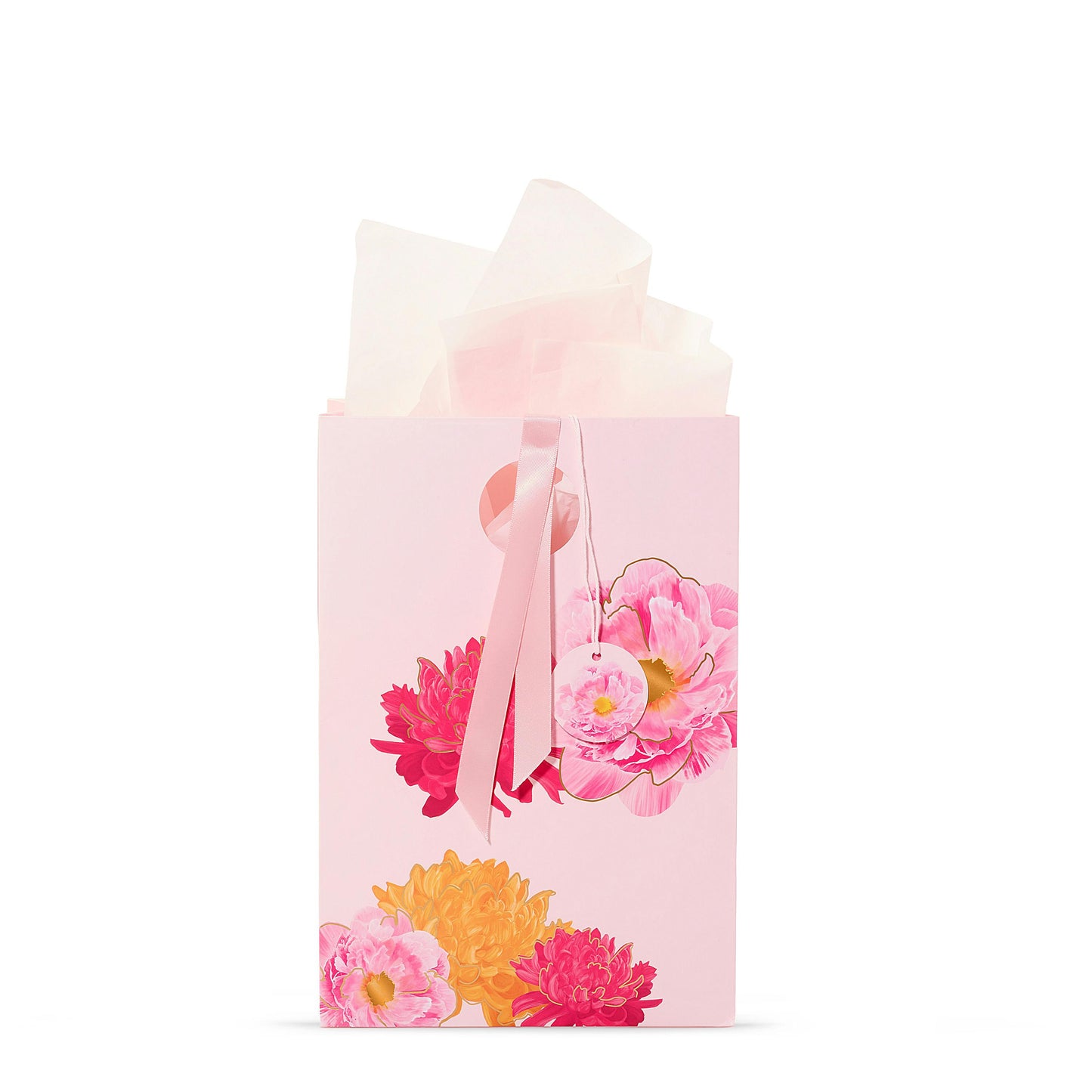 Pink Peony Floral Gift Bag (S3XA7)