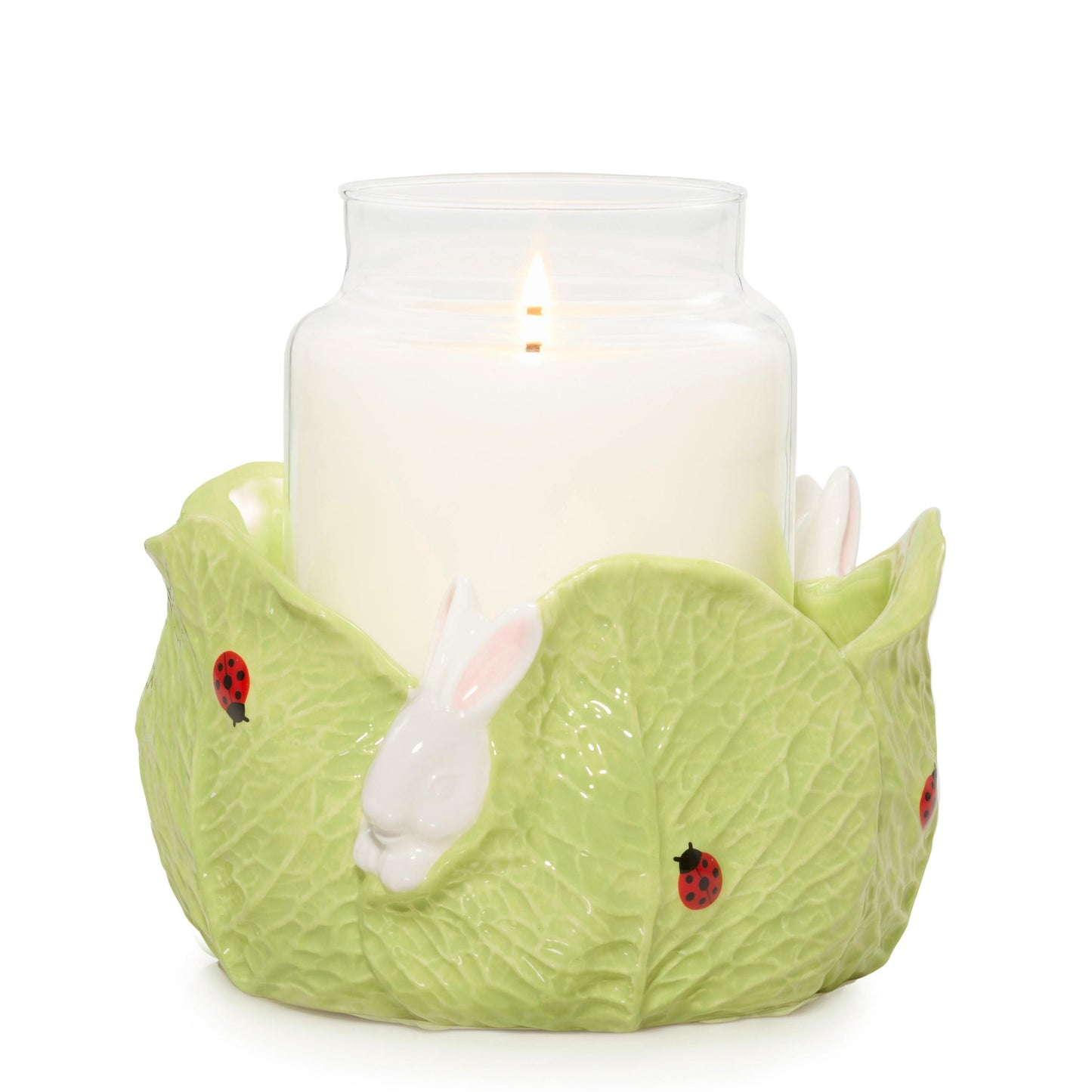 Ceramic Easter Bunny Jar Candle Holder (S3P4F)